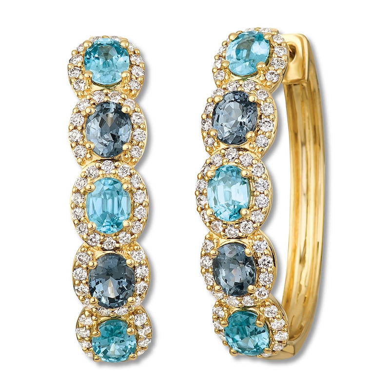 Le Vian Spinel & Zircon Earrings 1 cttw Diamonds 14K Honey Gold