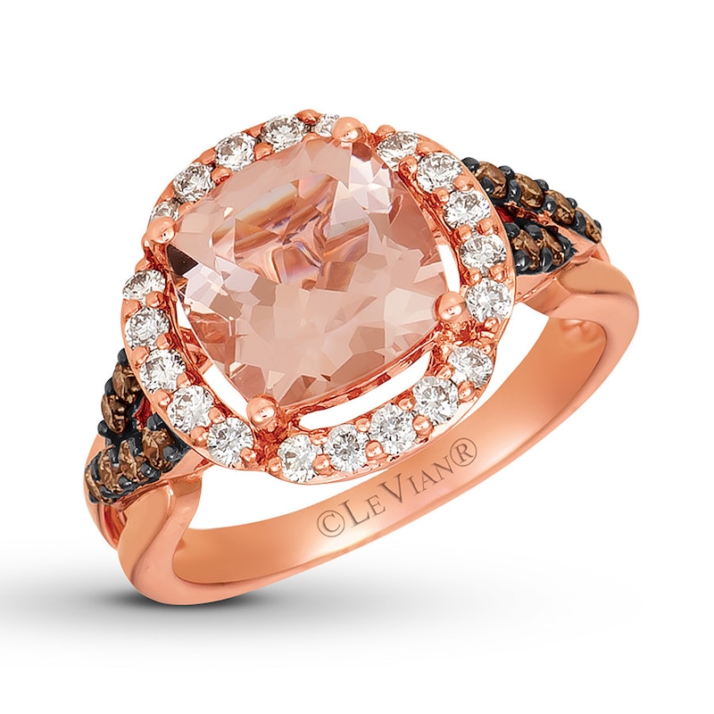 Le Vian Morganite Ring 3/4 ct tw Diamonds 14K Strawberry Gold