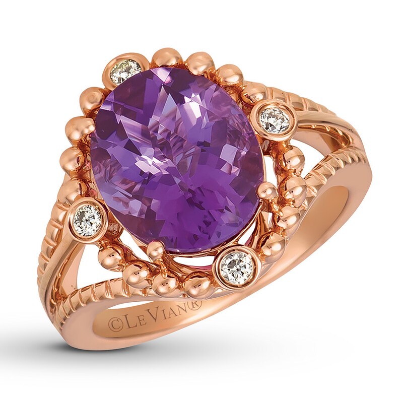Main Image 1 of Le Vian Amethyst Ring 1/8 ct tw Diamonds 14K Strawberry Gold