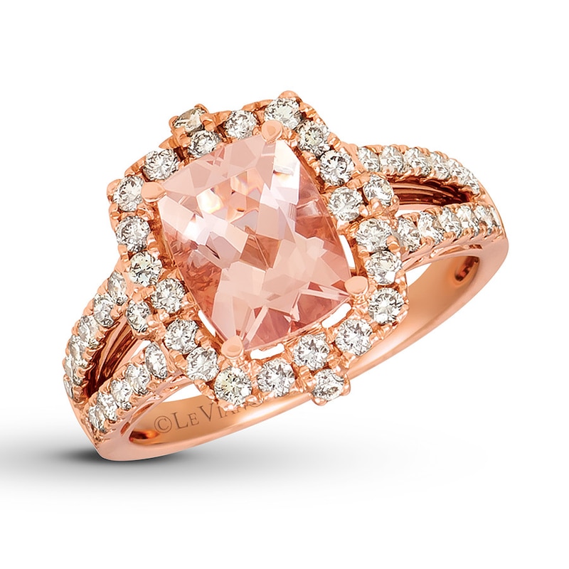 Le Vian Morganite Ring 3/4 ct tw Diamonds 14K Strawberry Gold