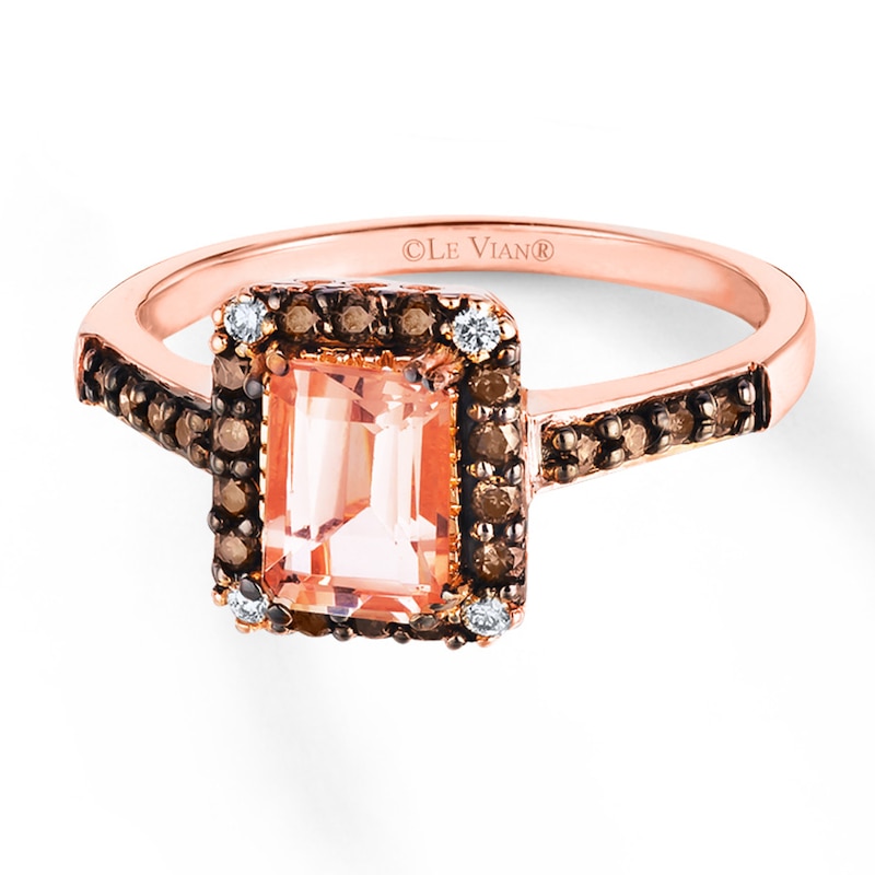 Le Vian Morganite Ring 1/4 ct tw Diamonds 14K Strawberry Gold