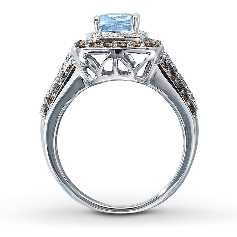 Main Image 2 of Le Vian Aquamarine Ring 3/4 ct tw Diamonds 14K Vanilla Gold
