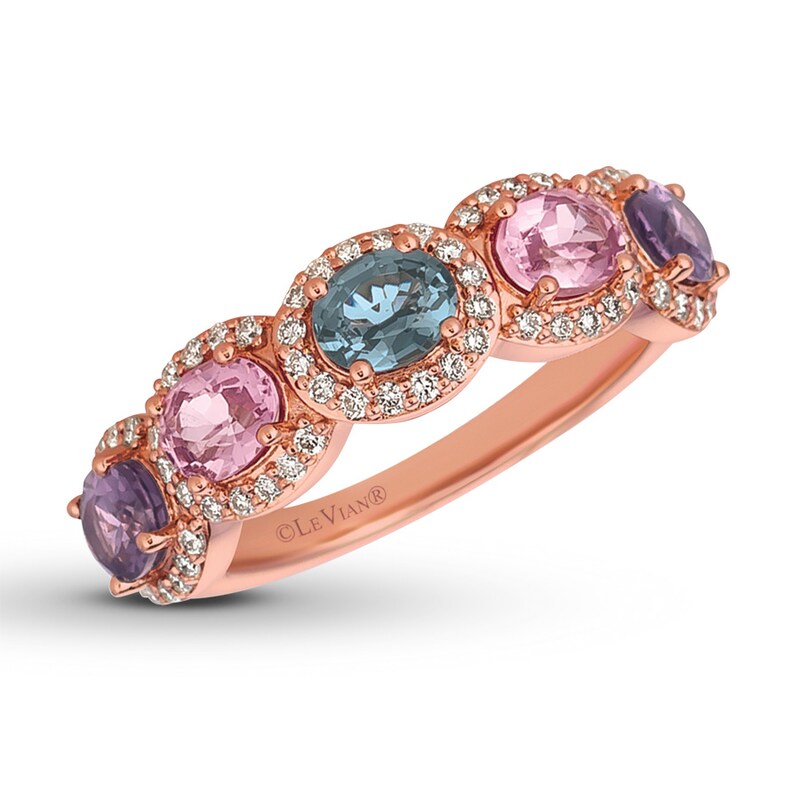 Main Image 1 of Le Vian Mixberry Spinel Ring 1/3 carat tw Diamonds 14K Strawberry Gold
