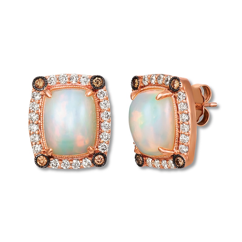 Main Image 1 of Le Vian Opal Earrings 3/4 ct tw Diamonds 14K Strawberry Gold