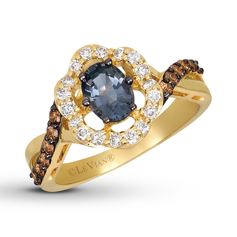 Le Vian Gray Spinel Ring 1/2 carat tw Diamonds 14K Honey Gold