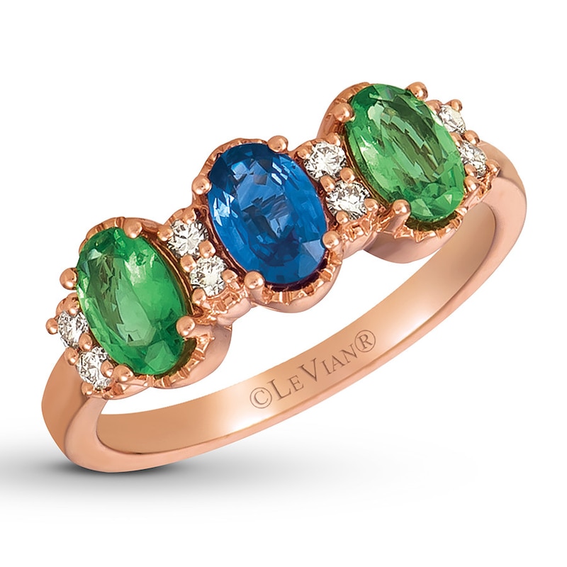 Le Vian Multi-Color Peacock Ring 14K Strawberry Gold