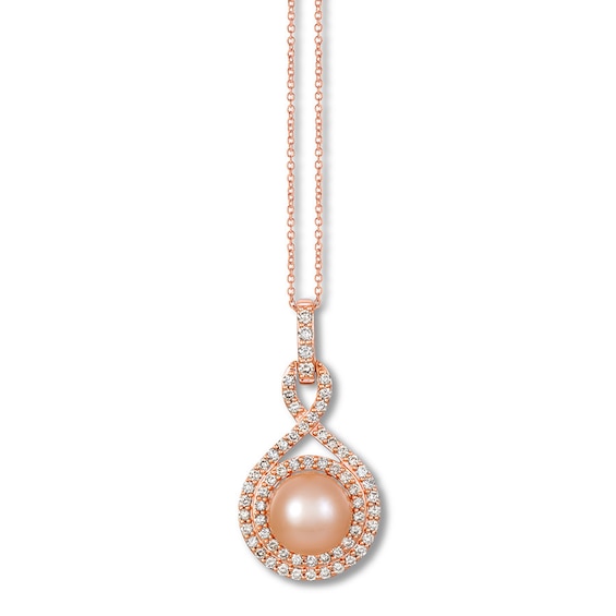 Jared Le Vian Cultured Freshwater Pearl Necklace 5/8 ct tw Diamonds