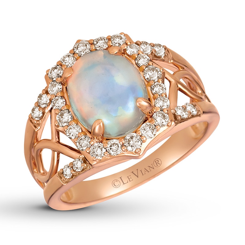 Le Vian Opal Ring 1/2 ct tw Diamonds 14K Strawberry Gold