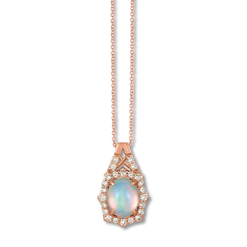 Main Image 1 of Le Vian Opal Necklace 1/2 ct. tw Diamonds 14K Strawberry Gold