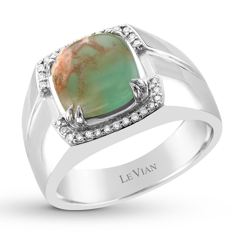 Main Image 1 of Le Vian Aquaprase Ring 1/8 ct tw Diamonds 14K Vanilla Gold