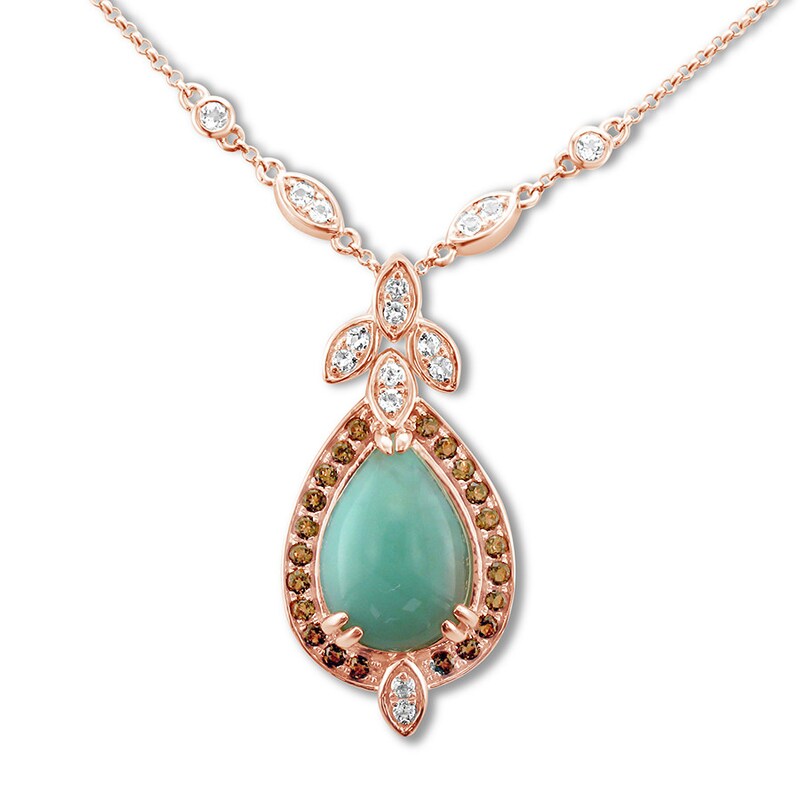 Main Image 1 of Le Vian Aquaprase Necklace Topaz & Quartz 14K Strawberry Gold
