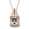 Thumbnail Image 0 of Le Vian Aquamarine Necklace 3/8 ct tw Diamonds 14K Strawberry Gold