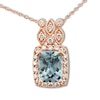 Thumbnail Image 0 of Le Vian Aquamarine Necklace 1/2 ct tw Diamonds 14K Strawberry Gold