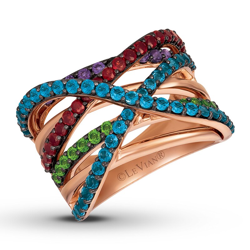 Main Image 1 of Le Vian Multi-Color Rainbow Ring 14K Strawberry Gold
