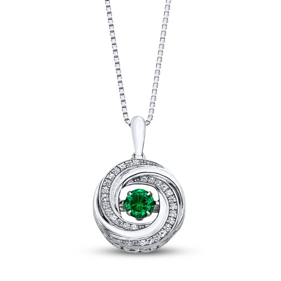 Sterling Silver Peridot and White Topaz Love Knot Necklace Sterling Silver Peridot and White Topaz Love Knot Necklace