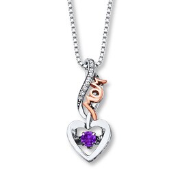Colors in Rhythm Mom Necklace Amethyst Sterling Silver/10K Rose Gold