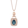 Thumbnail Image 0 of Le Vian Natural Blue Topaz & Diamond Necklace 14K Strawberry Gold
