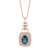 Thumbnail Image 1 of Le Vian Natural Blue Topaz & Diamond Necklace 14K Strawberry Gold