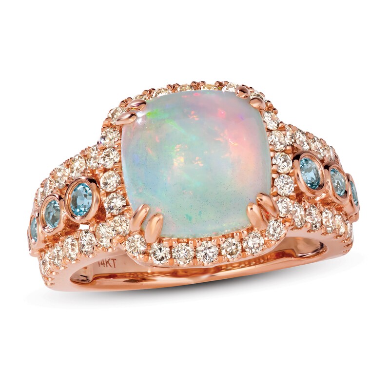 Main Image 1 of Le Vian Opal Ring 3/4 ct tw Diamonds/Topaz 14K Strawberry Gold