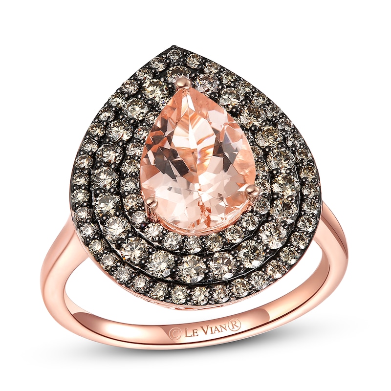 Main Image 1 of Le Vian Natural Morganite Ring 1 ct tw Diamonds 14K Strawberry Gold