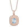 Thumbnail Image 0 of Le Vian Natural Aquamarine Necklace 1/2 ct tw Diamonds 14K Strawberry Gold