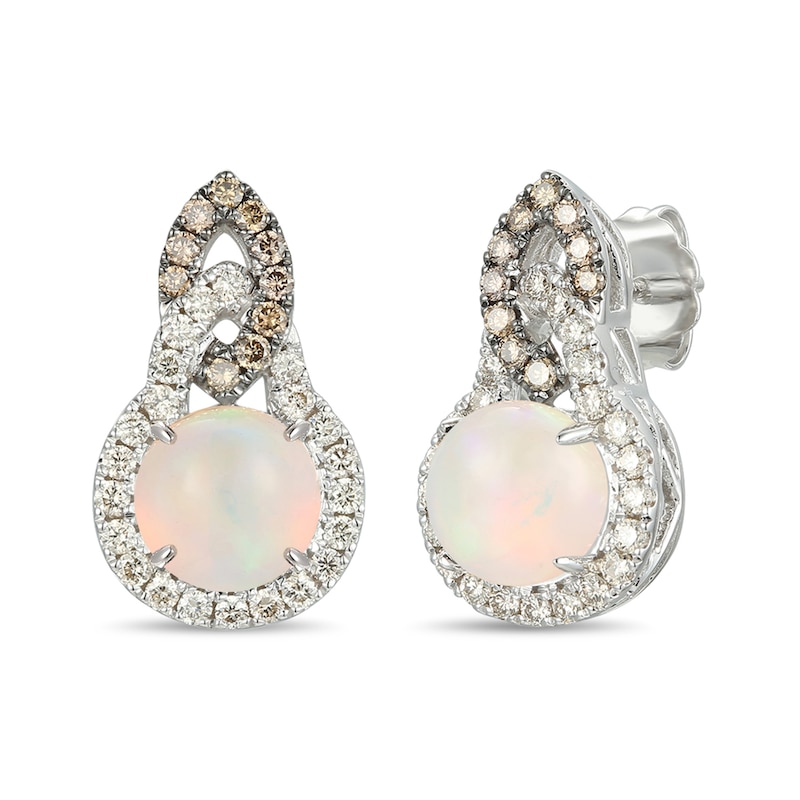 Main Image 1 of Le Vian Natural Opal Earrings 1/2 ct tw Diamonds 14K Vanilla Gold