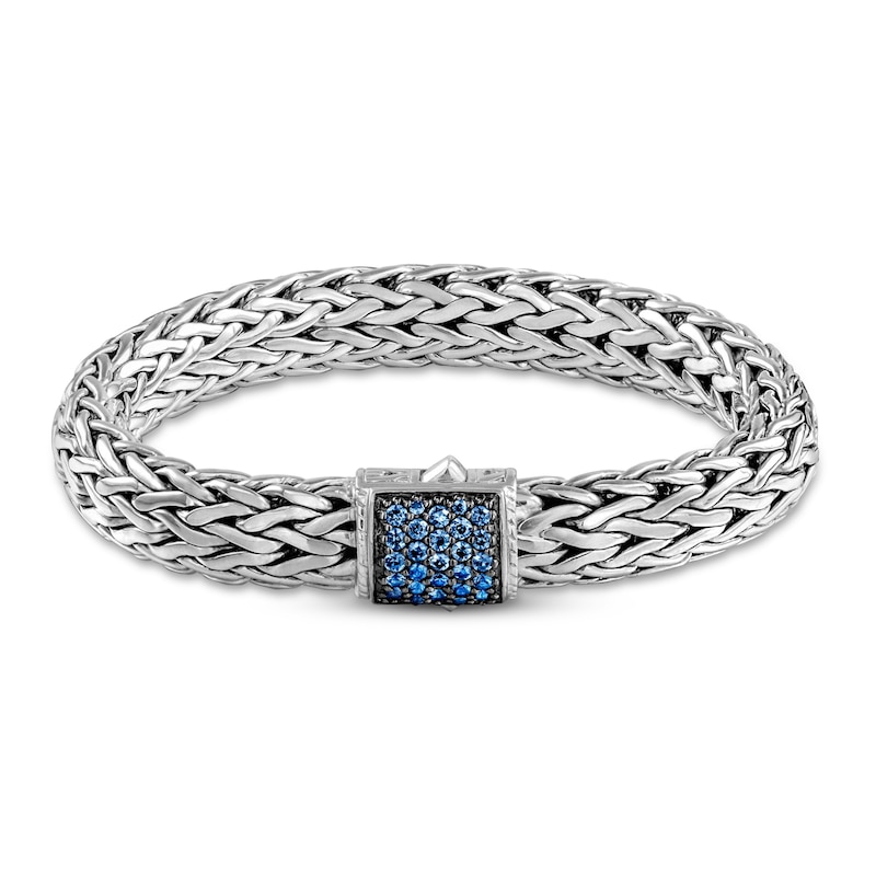 John Hardy Classic Chain Bracelet Blue Sapphire Sterling Silver 7.75"