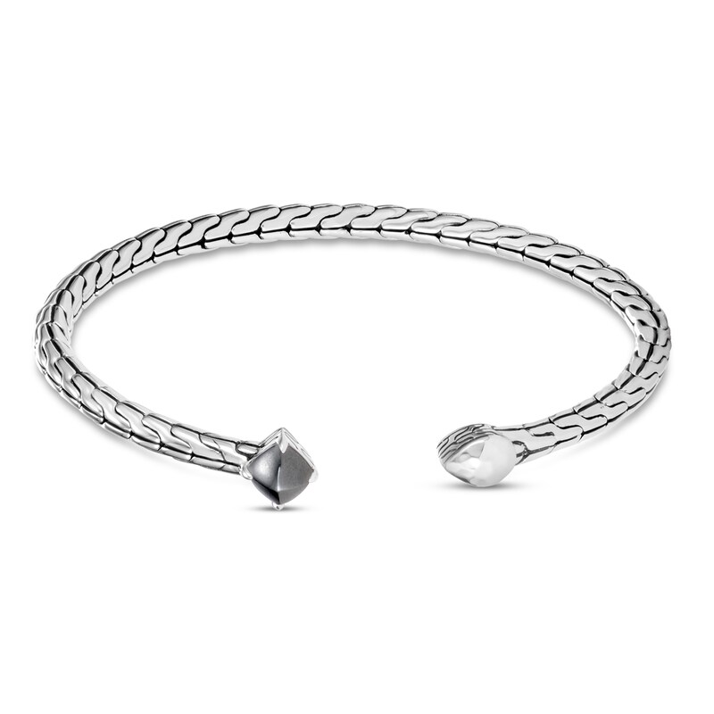 John Hardy Classic Chain Cuff Hematite Sterling Silver