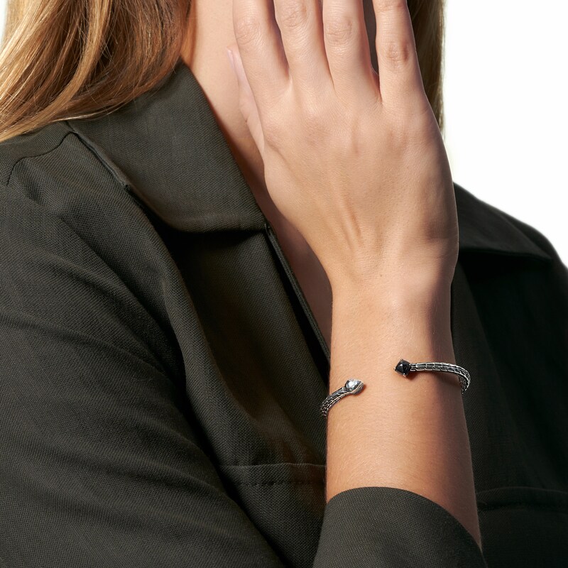 John Hardy Classic Chain Cuff Hematite Sterling Silver