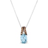 Thumbnail Image 1 of Le Vian Natural Aquamarine Necklace 1/10 ct tw Diamonds 14K Vanilla Gold