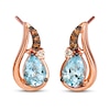Thumbnail Image 1 of Le Vian Natural Blue Topaz Earrings 1/6 ct tw Diamonds 14K Strawberry Gold