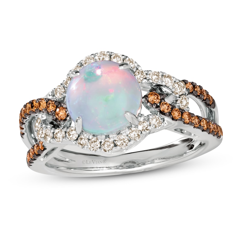 Le Vian Natural Opal Ring 1/2 ct tw Diamonds 14K Vanilla Gold with 360