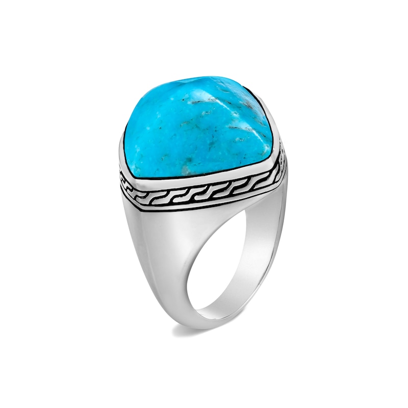 John Hardy Classic Chain Sugarloaf Ring Turquoise Sterling Silver