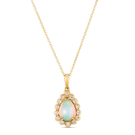Le Vian Opal Necklace 1/4 ct tw Diamonds 14K Honey Gold Gemstone Necklaces Necklaces