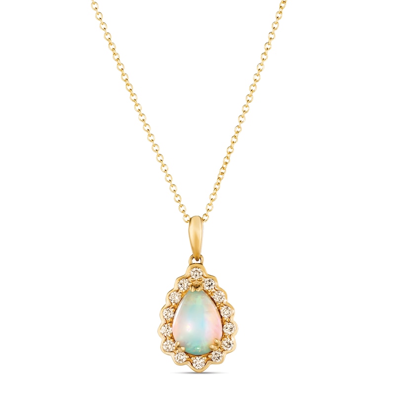 Main Image 1 of Le Vian Opal Necklace 1/4 ct tw Diamonds 14K Honey Gold