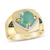 Thumbnail Image 1 of Le Vian Men's Natural Aquaprase Ring 1/5 ct tw Diamonds 14K Honey Gold
