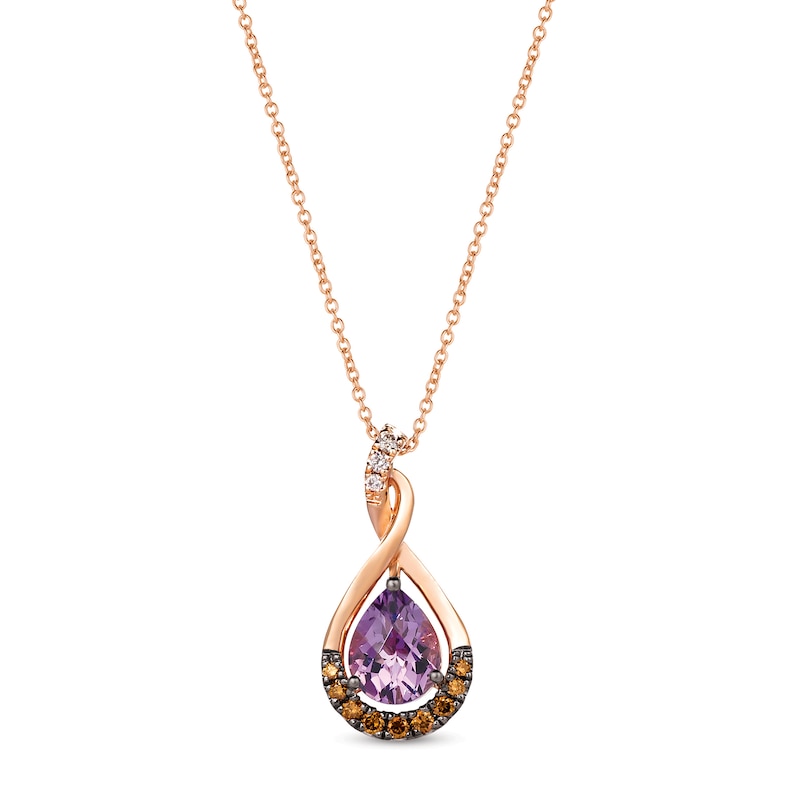 Main Image 1 of Le Vian Amethyst Necklace 1/5 ct tw Diamonds 14K Strawberry Gold 18"