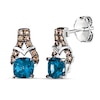 Thumbnail Image 0 of Le Vian Blue Topaz Earrings 1/8 ct tw Diamonds 14K Vanilla Gold