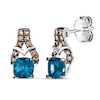 Thumbnail Image 1 of Le Vian Blue Topaz Earrings 1/8 ct tw Diamonds 14K Vanilla Gold