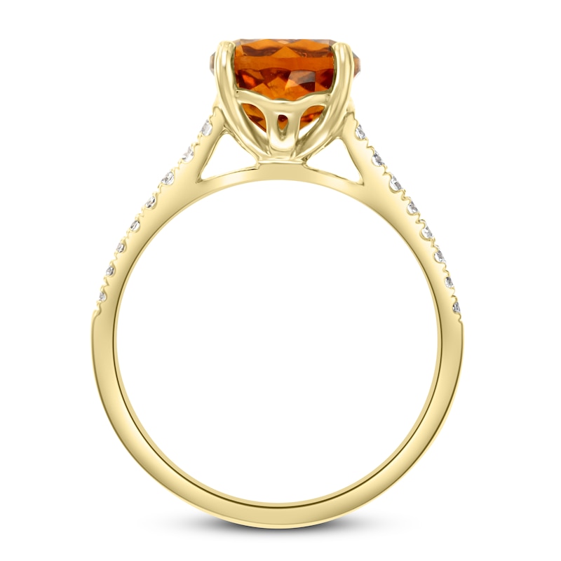 Effy Natural Citrine Ring 1/5 ct tw Diamonds 14K Yellow Gold