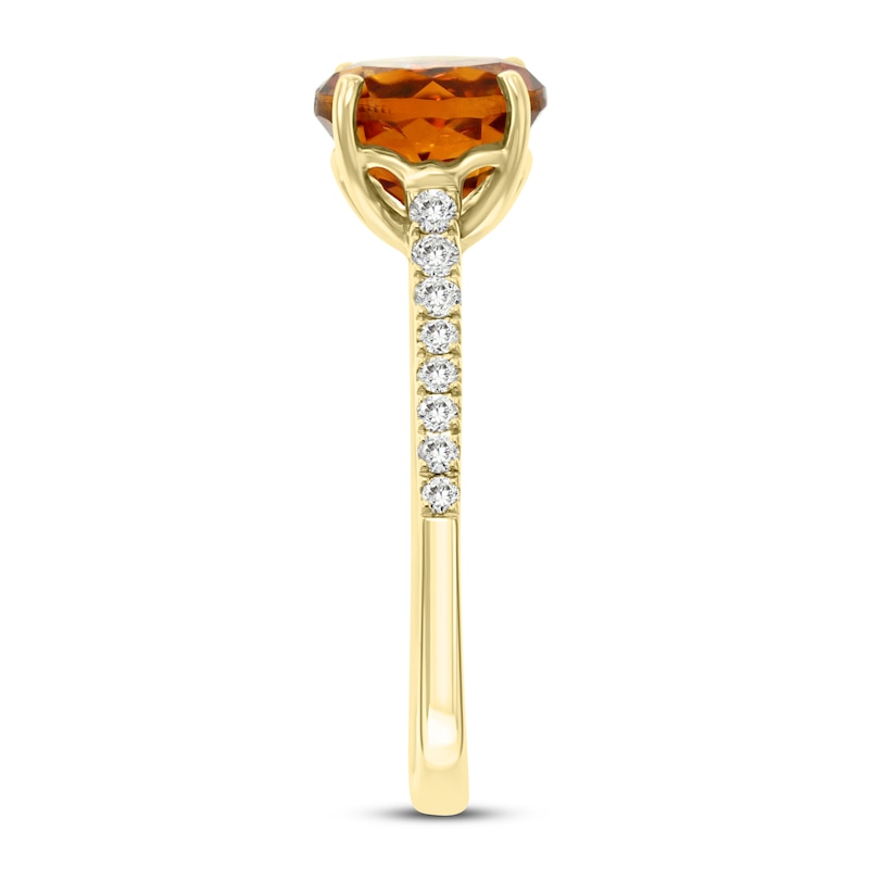 Effy Natural Citrine Ring 1/5 ct tw Diamonds 14K Yellow Gold