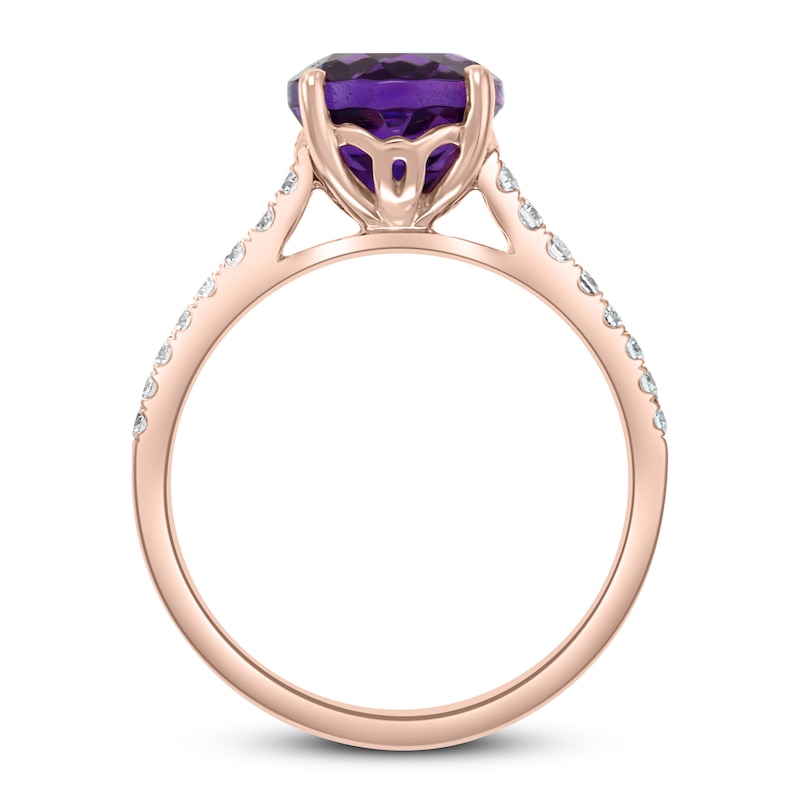 Effy Natural Amethyst Ring 1/5 ct tw Diamonds 14K Rose Gold | Jared