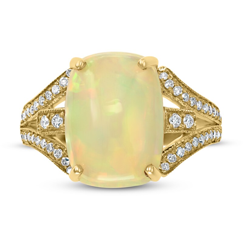 Effy Natural Opal Ring 1/4 ct tw Diamonds 14K Yellow Gold