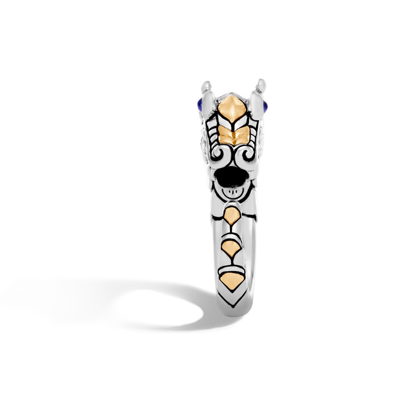 John Hardy Legends Naga Brushed Ring Blue Sapphire Sterling Silver/18K Yellow Gold