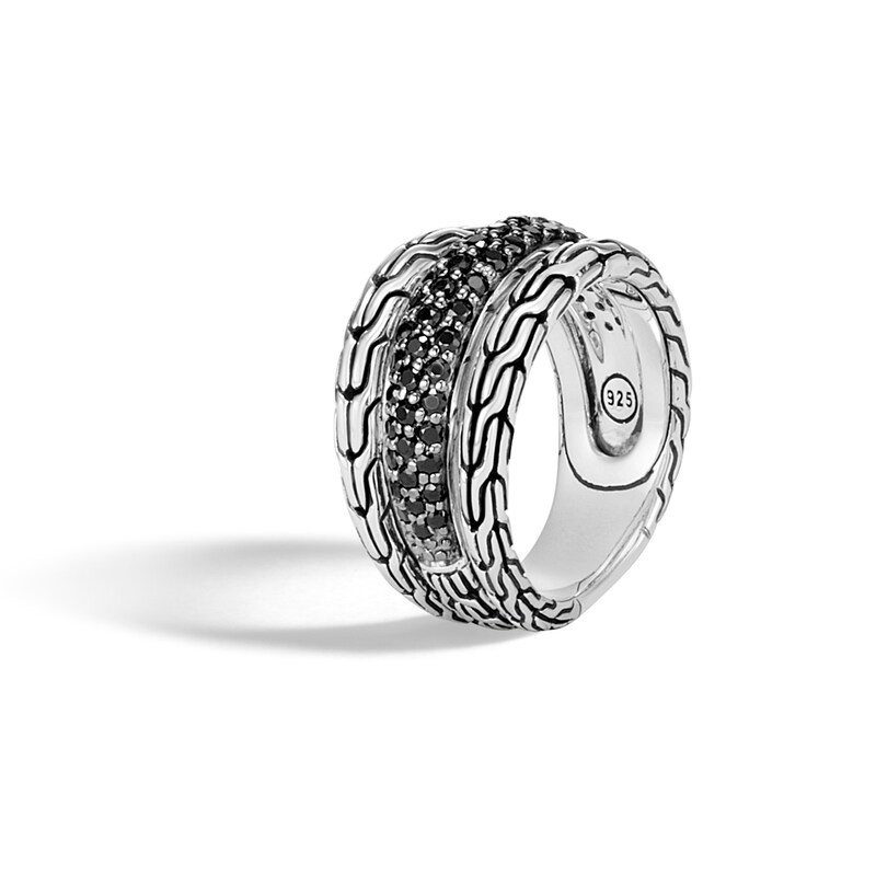 John Hardy Classic Chain Ring Black Sapphire Sterling Silver