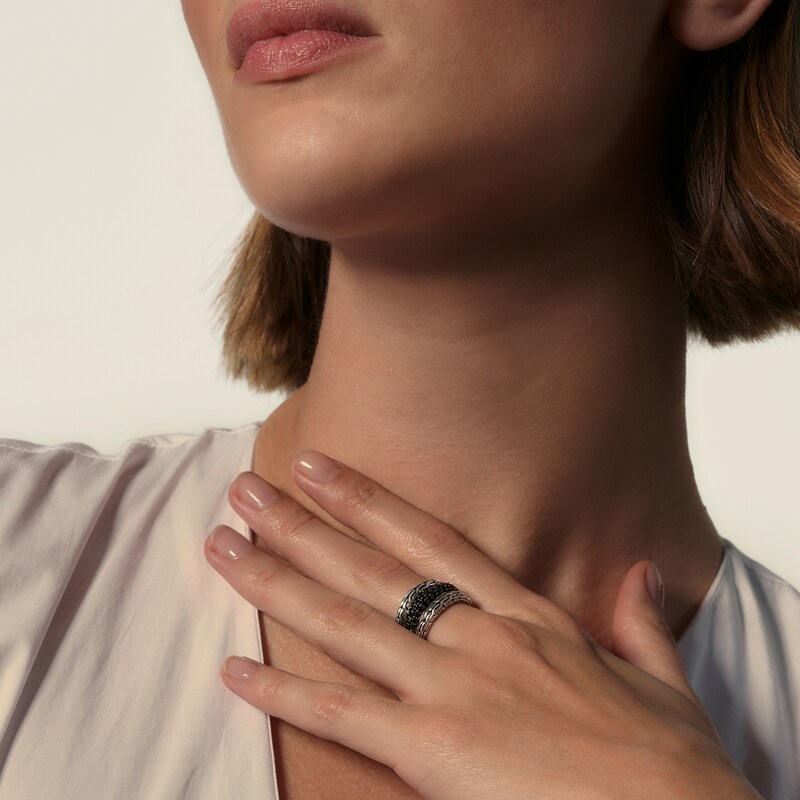 John Hardy Classic Chain Ring Black Sapphire Sterling Silver