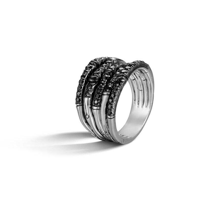 John Hardy Women's Bamboo Ring Black Sapphire Sterling Silver