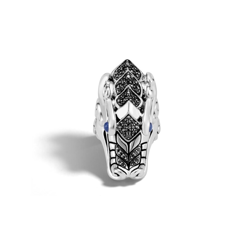 John Hardy Legends Naga Ring Natural Black Sapphire/Natural Black Spinel Sterling Silver