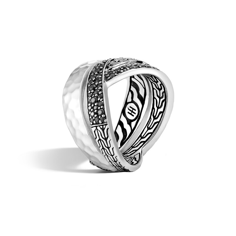 John Hardy Classic Chain Ring Natural Black Sapphire/Spinel Sterling Silver