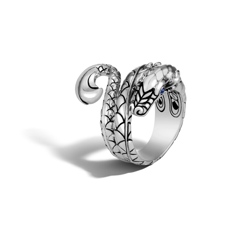 John Hardy Legends Ring Natural Blue Sapphire Sterling Silver
